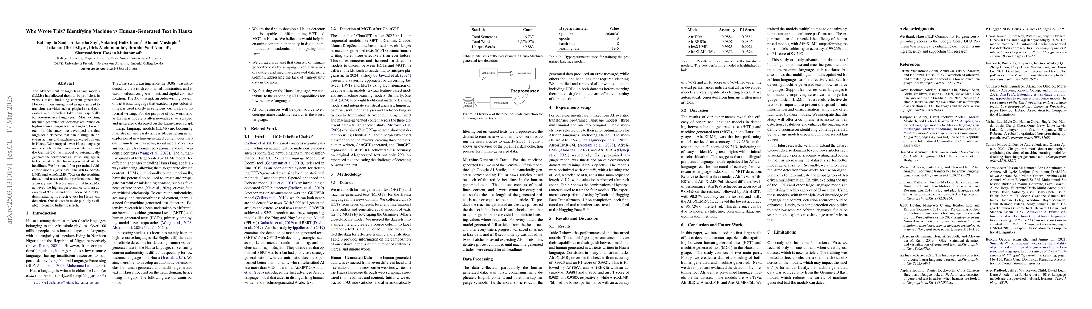 Thumbnail for Who Wrote This? Identifying Machine vs Human-Generated Text in Hausa
