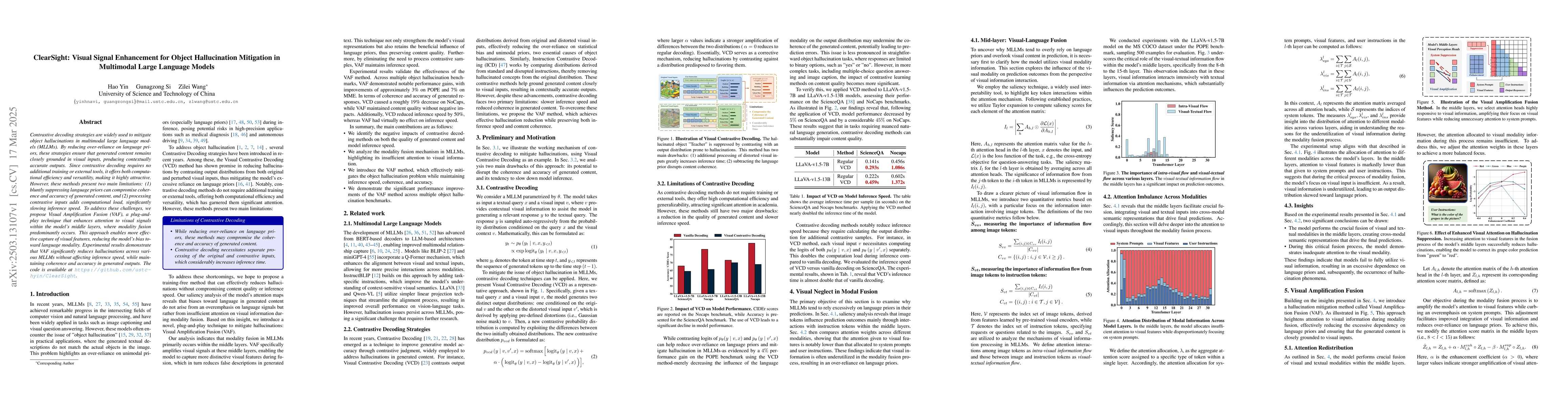 Thumbnail for ClearSight: Visual Signal Enhancement for Object Hallucination
  Mitigation in Multimodal Large language Models