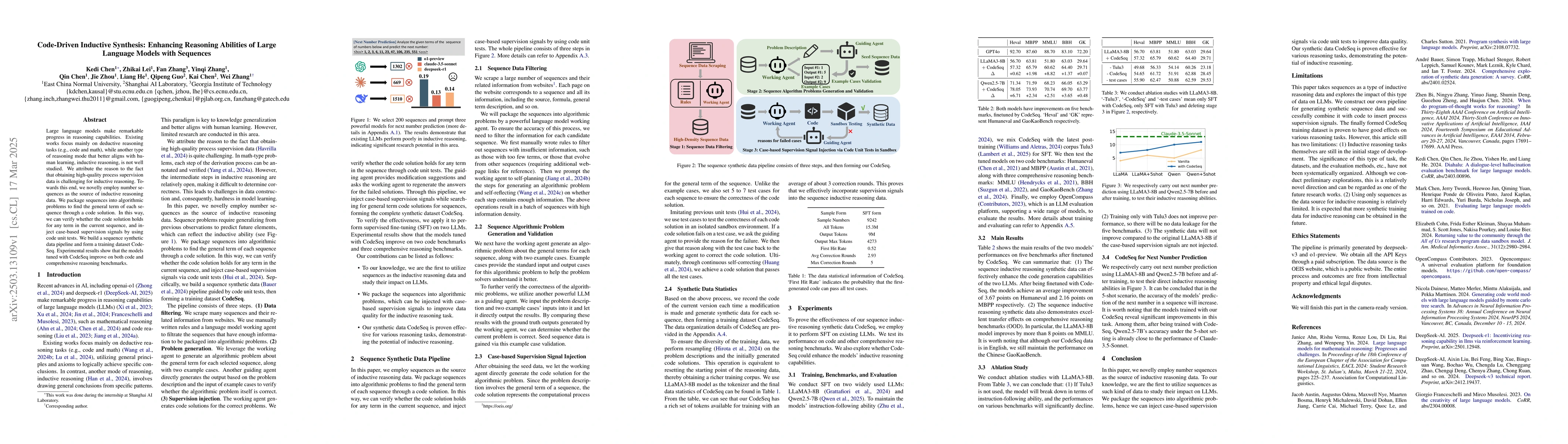Thumbnail for Code-Driven Inductive Synthesis: Enhancing Reasoning Abilities of Large
  Language Models with Sequences