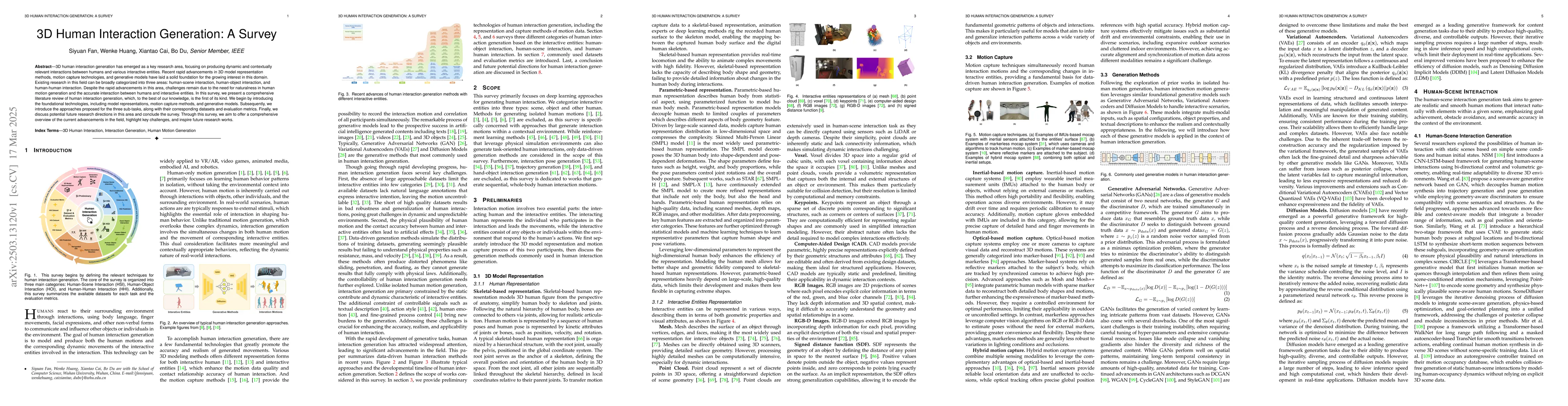 Thumbnail for 3D Human Interaction Generation: A Survey