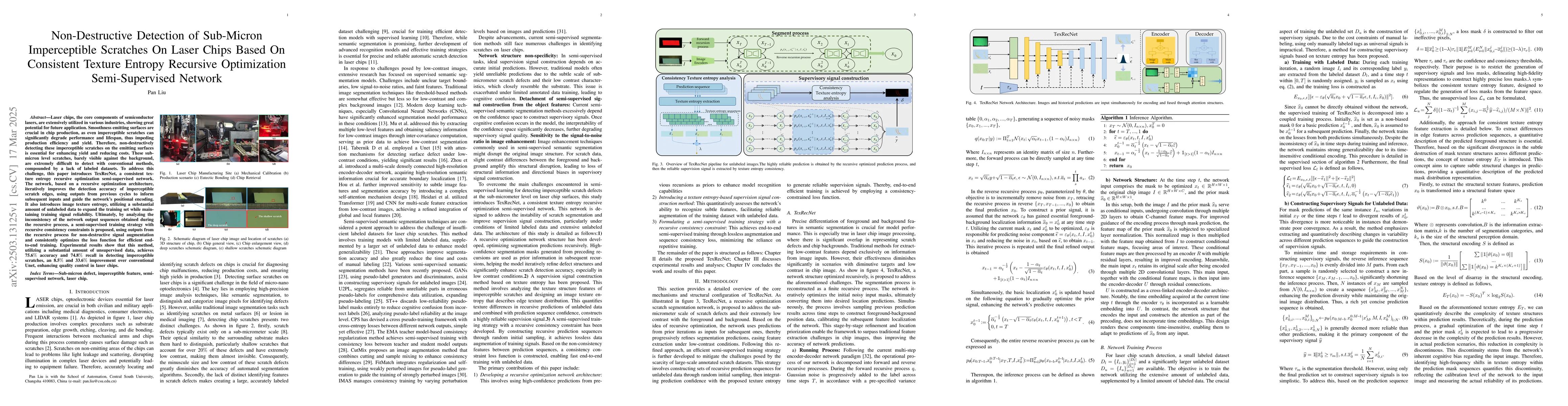 Thumbnail for Non-Destructive Detection of Sub-Micron Imperceptible Scratches On Laser
  Chips Based On Consistent Texture Entropy Recursive Optimization
  Semi-Supervised Network