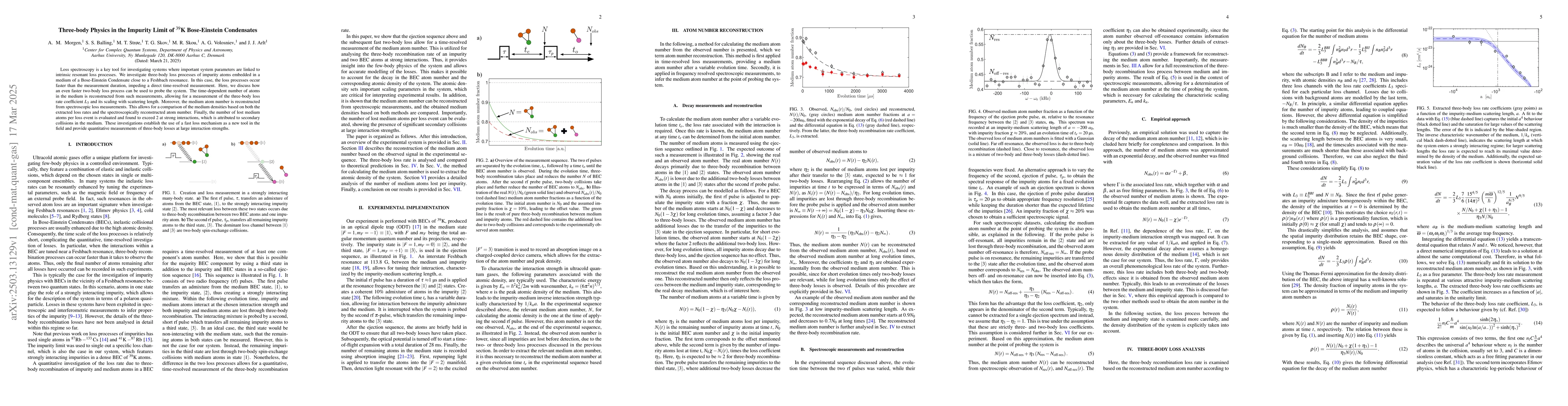 Thumbnail for Three-body Physics in the Impurity Limit of 39K Bose-Einstein
  Condensates