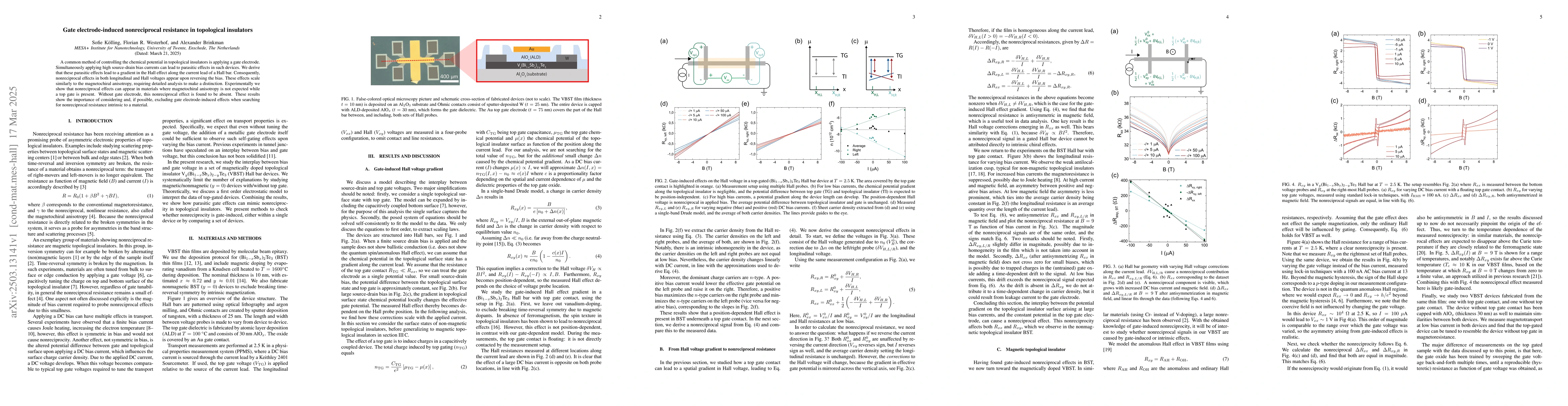 Thumbnail for Gate electrode-induced nonreciprocal resistance in topological
  insulators