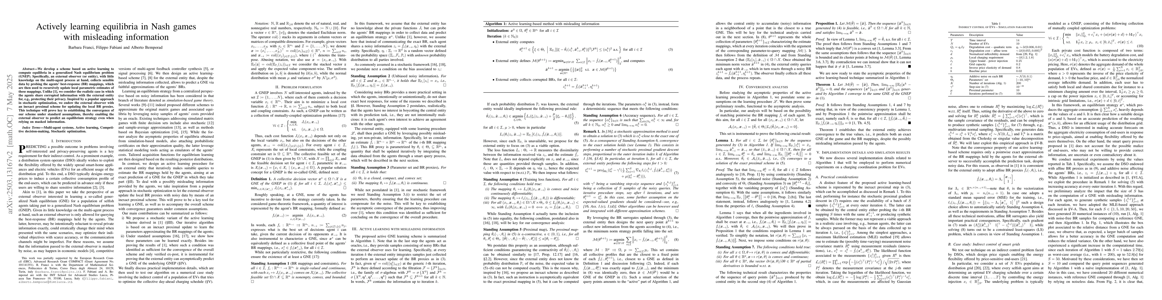 Thumbnail for Actively learning equilibria in Nash games with misleading information