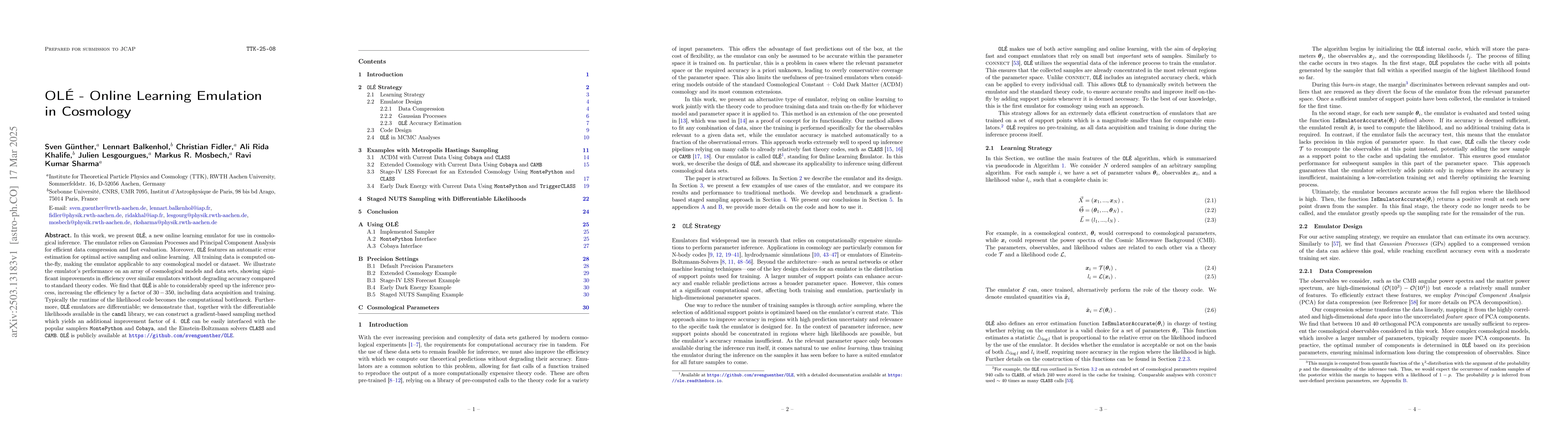 Thumbnail for OLÉ -- Online Learning Emulation in Cosmology