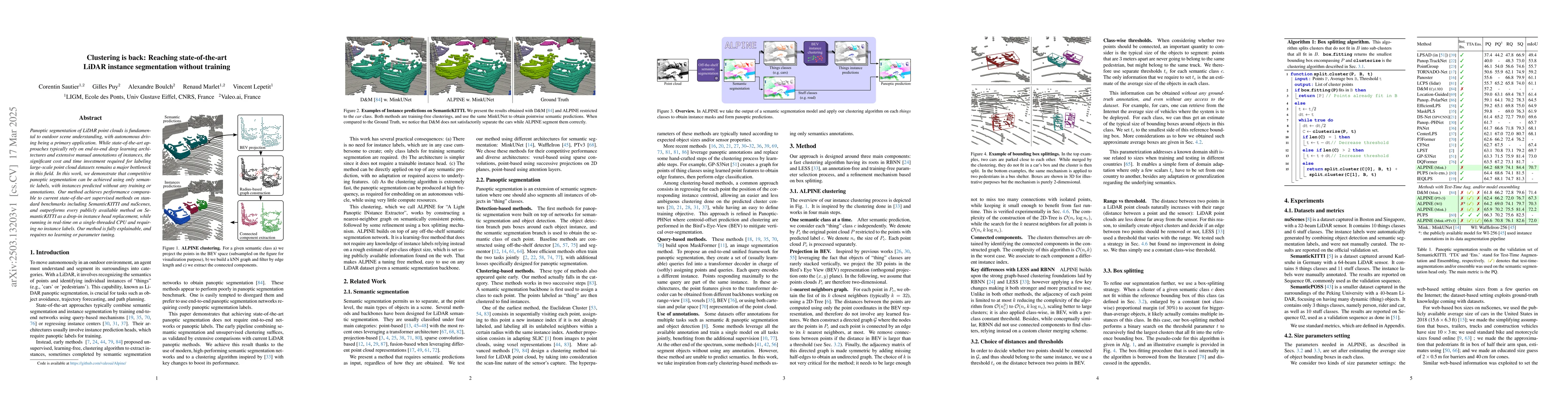 Thumbnail for Clustering is back: Reaching state-of-the-art LiDAR instance
  segmentation without training