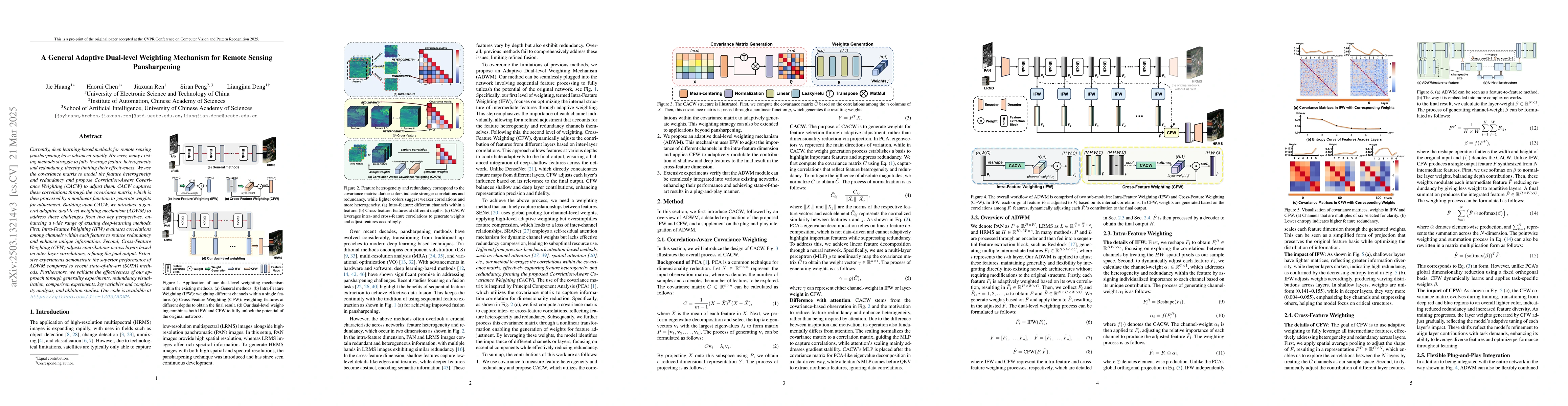 Thumbnail for A General Adaptive Dual-level Weighting Mechanism for Remote Sensing
  Pansharpening