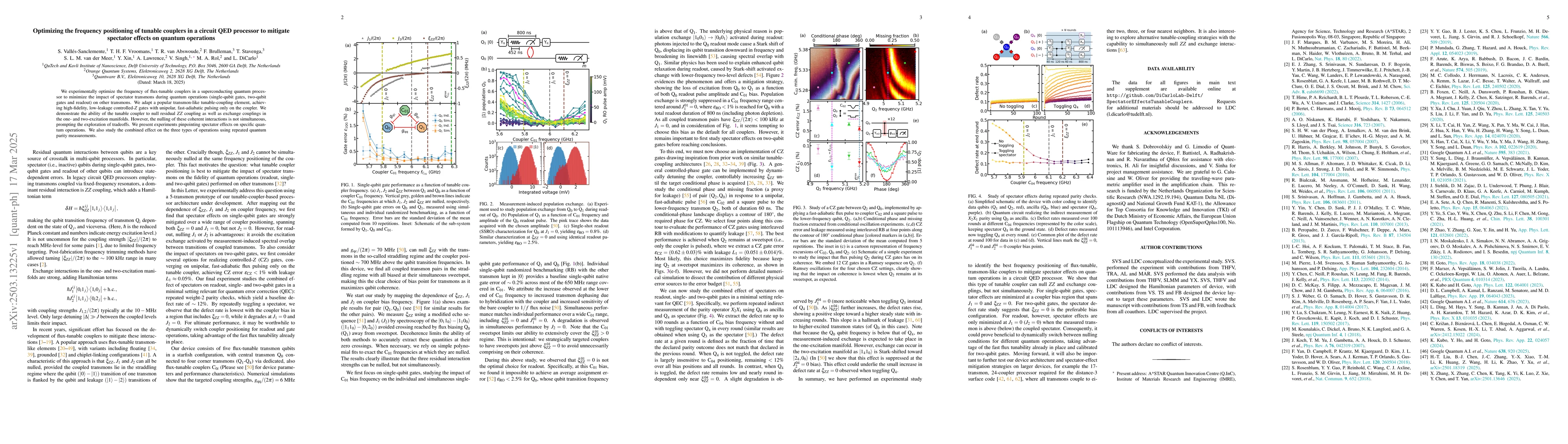 Thumbnail for Optimizing the frequency positioning of tunable couplers in a circuit
  QED processor to mitigate spectator effects on quantum operations