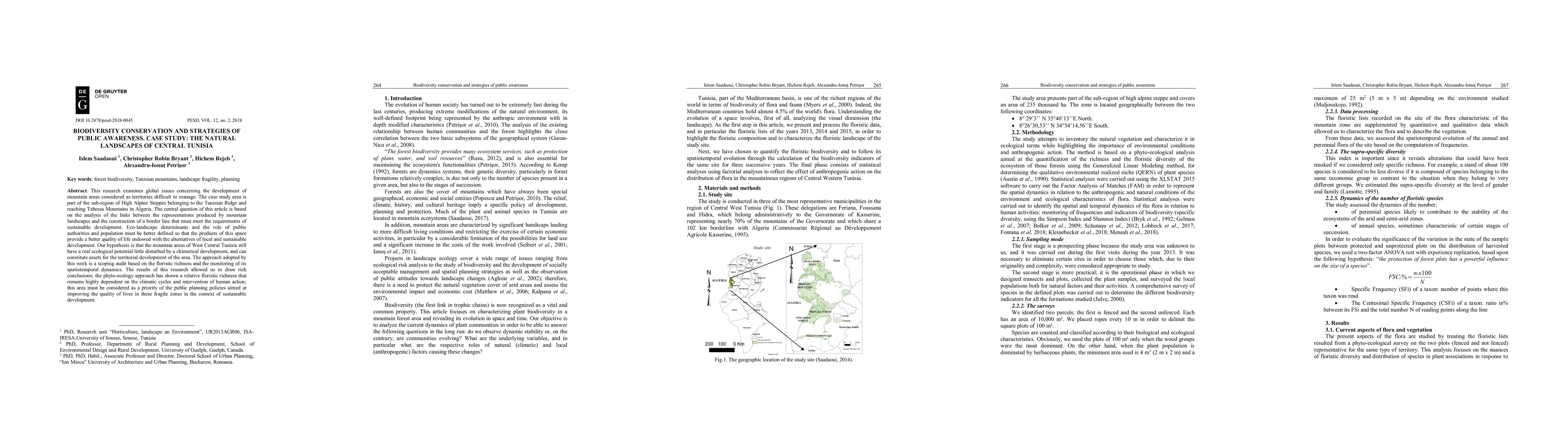 Thumbnail for Biodiversity conservation and strategies of public awareness, case
  study: The natural landscape of central Tunisia