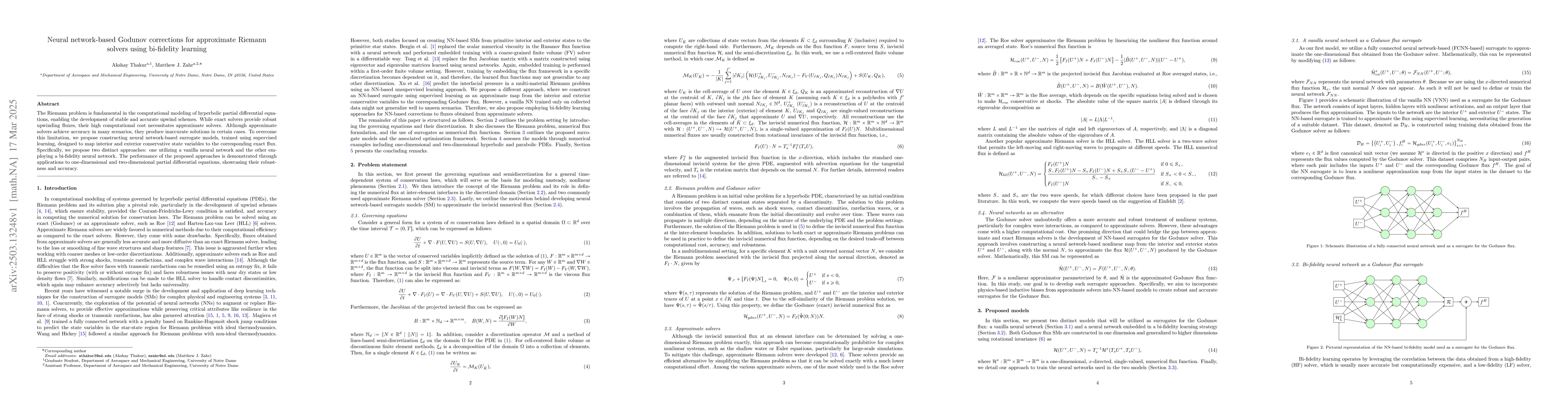 Thumbnail for Neural network-based Godunov corrections for approximate Riemann solvers
  using bi-fidelity learning