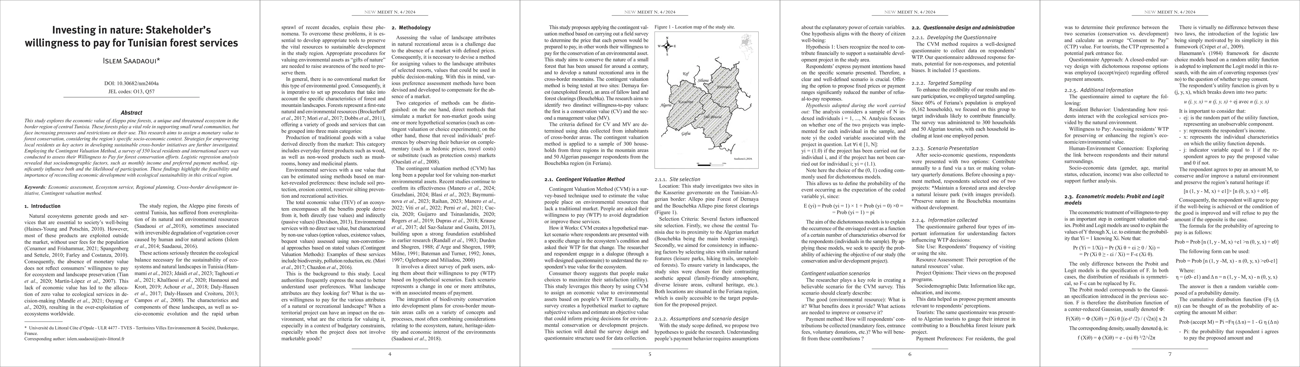 Thumbnail for Investing in nature: Stakeholder's willingness to pay for Tunisian
  forest services