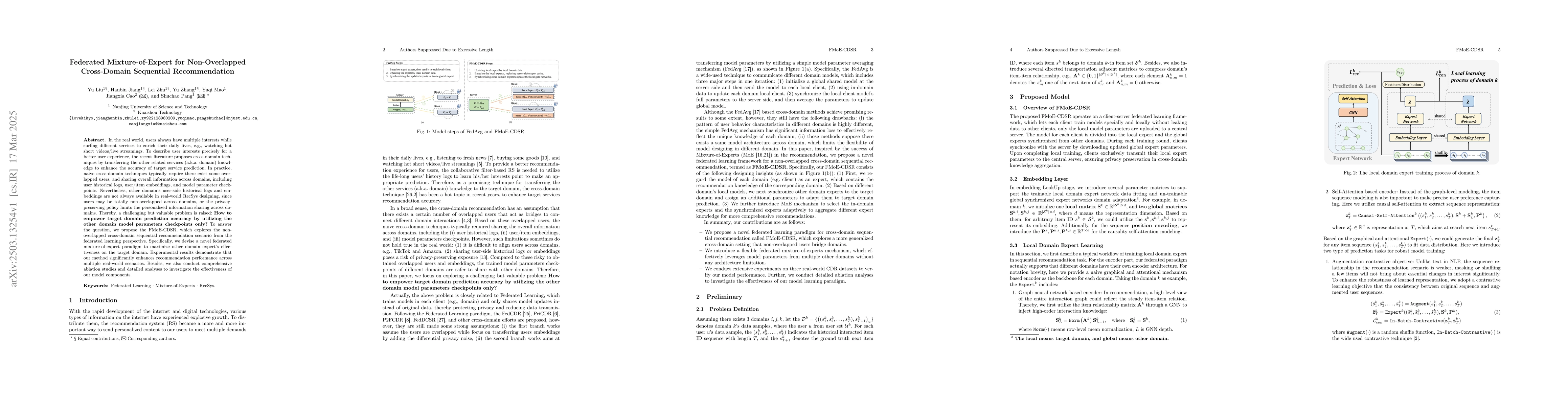 Thumbnail for Federated Mixture-of-Expert for Non-Overlapped Cross-Domain Sequential
  Recommendation