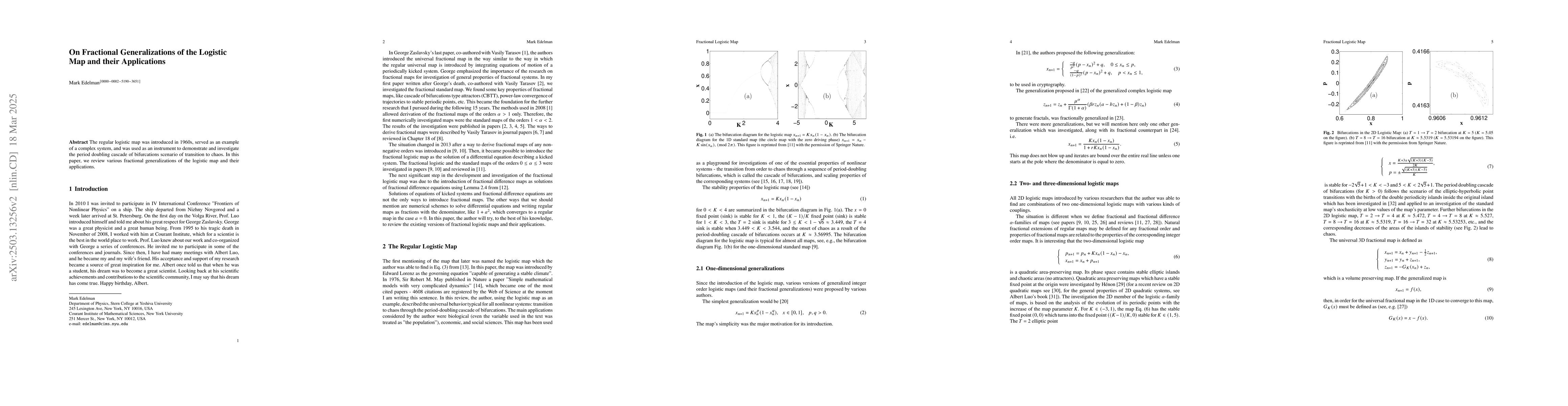 Thumbnail for On Fractional Generalizations of the Logistic Map and their Applications