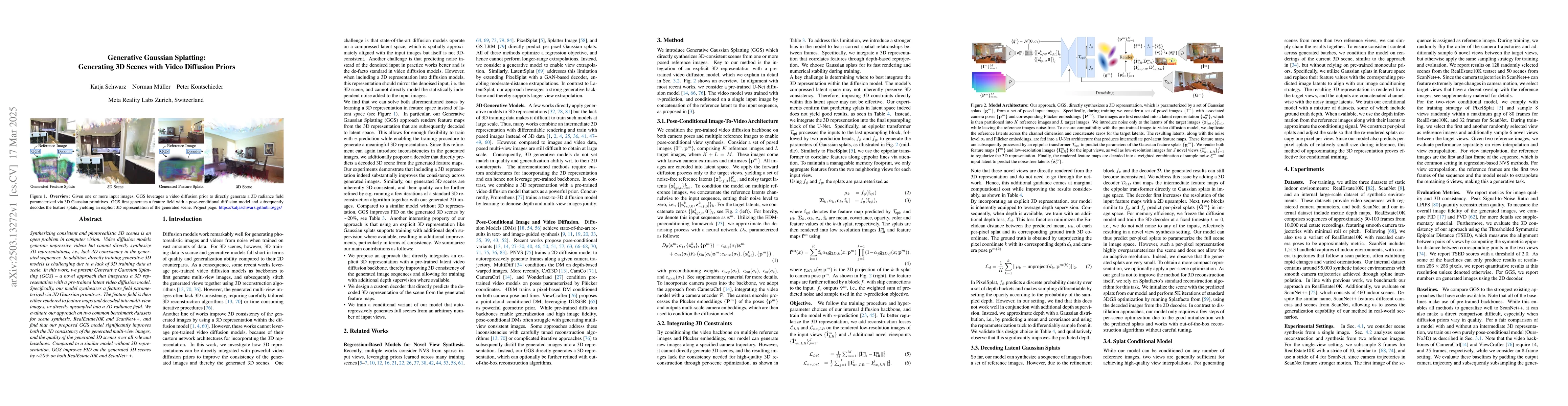Thumbnail for Generative Gaussian Splatting: Generating 3D Scenes with Video Diffusion
  Priors
