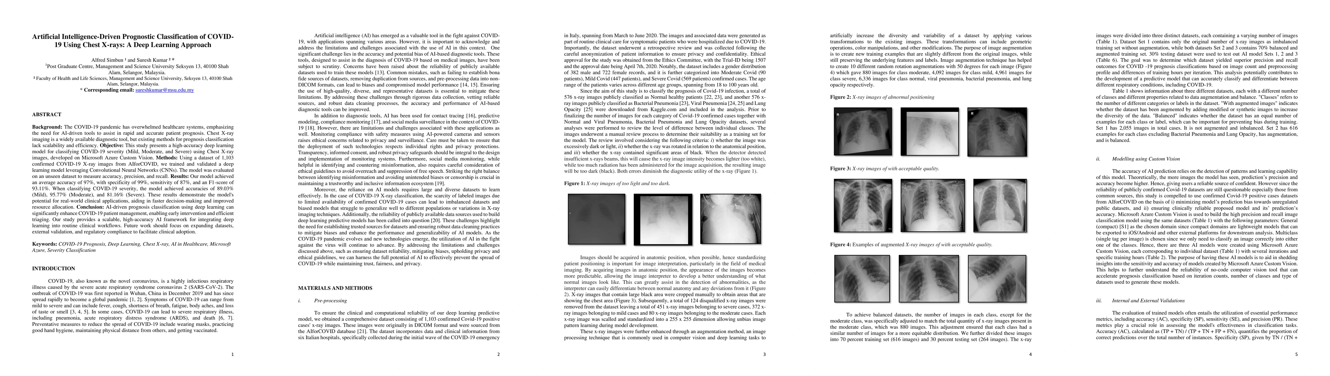 Thumbnail for Artificial Intelligence-Driven Prognostic Classification of COVID-19
  Using Chest X-rays: A Deep Learning Approach