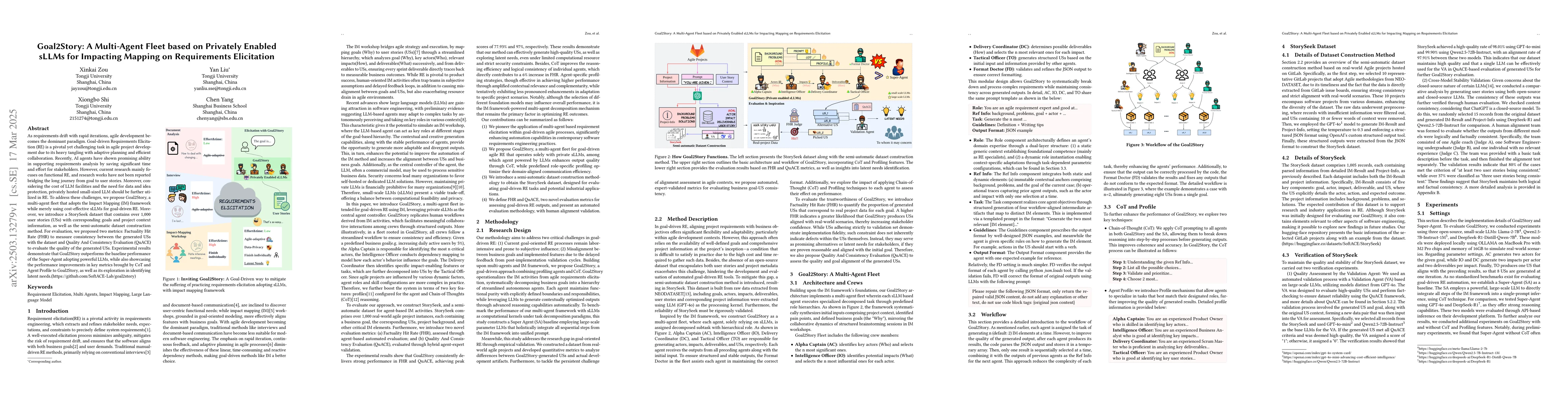 Thumbnail for Goal2Story: A Multi-Agent Fleet based on Privately Enabled sLLMs for
  Impacting Mapping on Requirements Elicitation