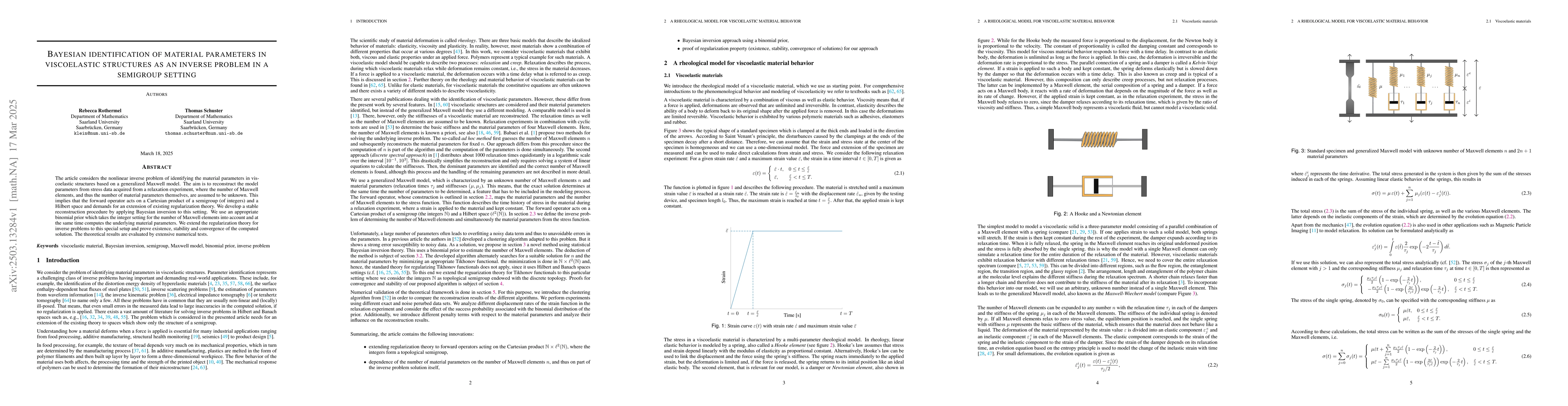 Thumbnail for Bayesian identification of material parameters in viscoelastic
  structures as an inverse problem in a semigroup setting