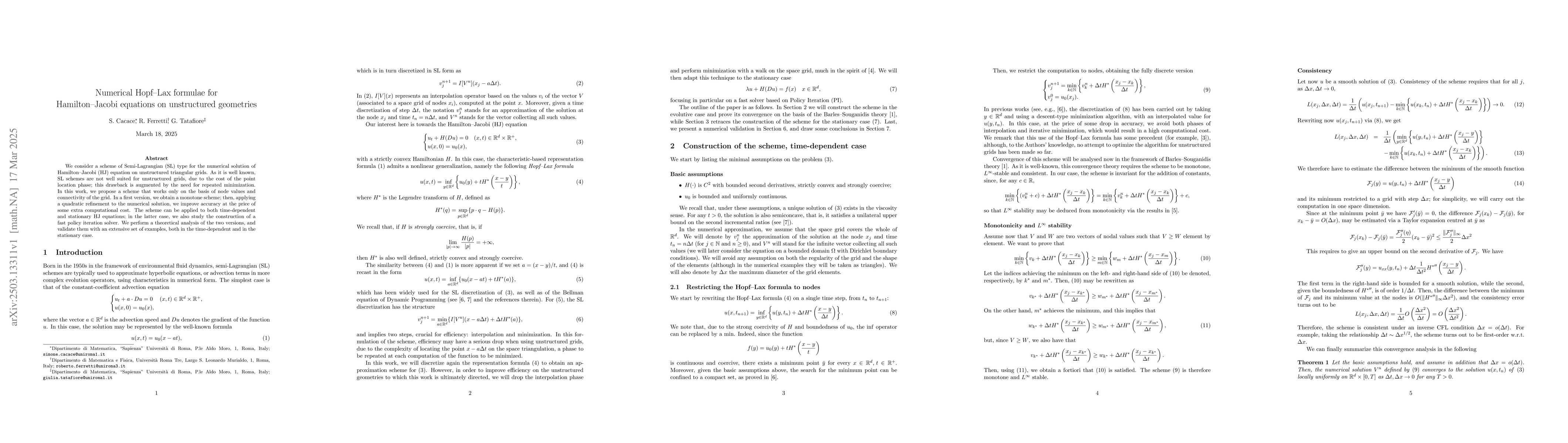 Thumbnail for Numerical Hopf-Lax formulae for Hamilton-Jacobi equations on
  unstructured geometries