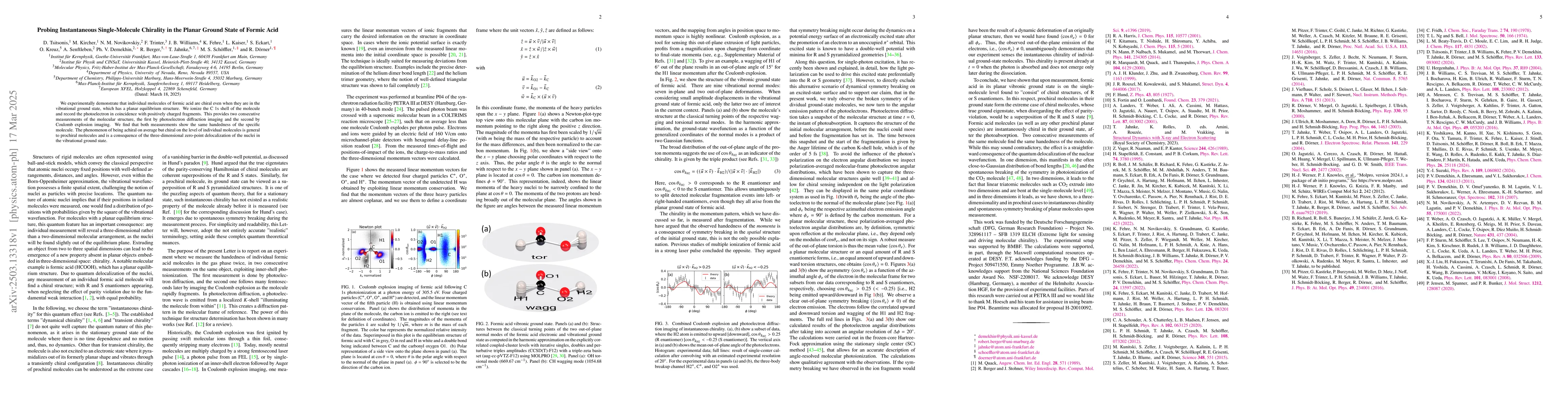 Thumbnail for Probing Instantaneous Single-Molecule Chirality in the Planar Ground
  State of Formic Acid