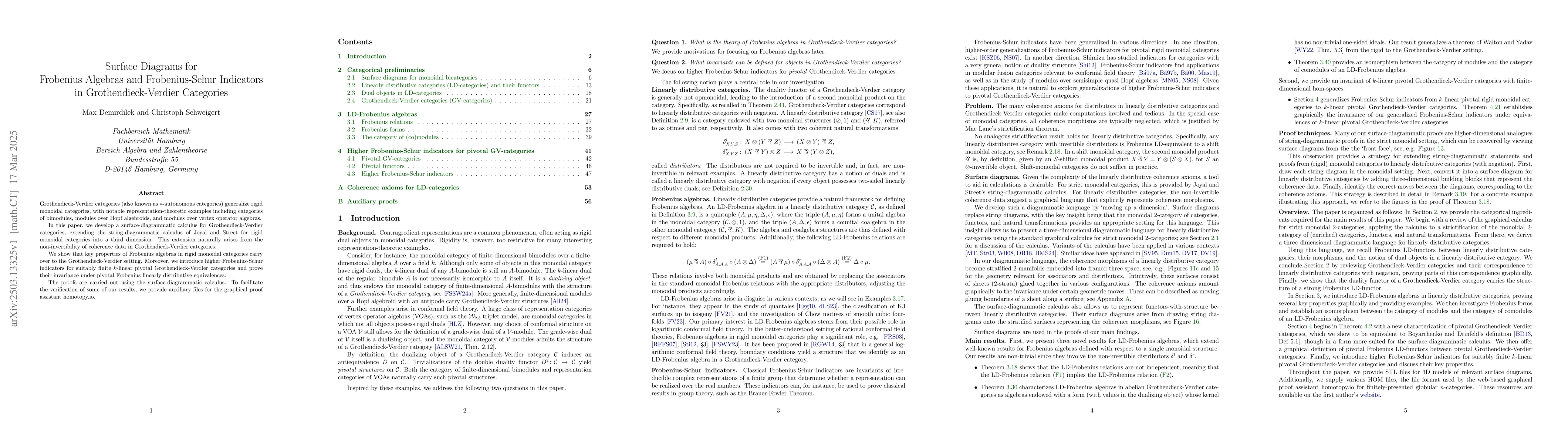 Thumbnail for Surface Diagrams for Frobenius Algebras and Frobenius-Schur Indicators
  in Grothendieck-Verdier Categories