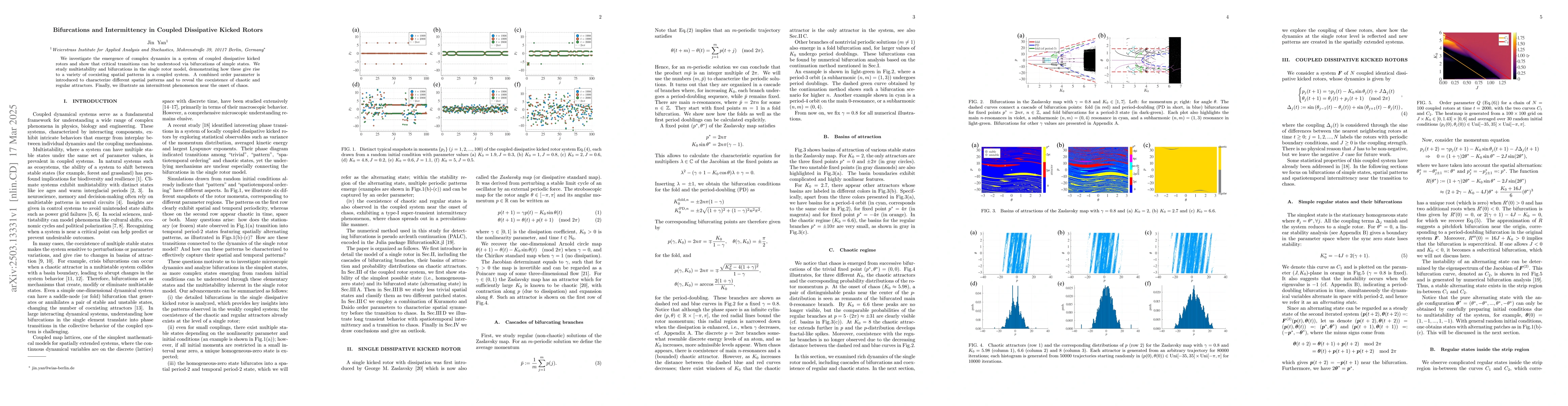 Thumbnail for Bifurcations and Intermittency in Coupled Dissipative Kicked Rotors