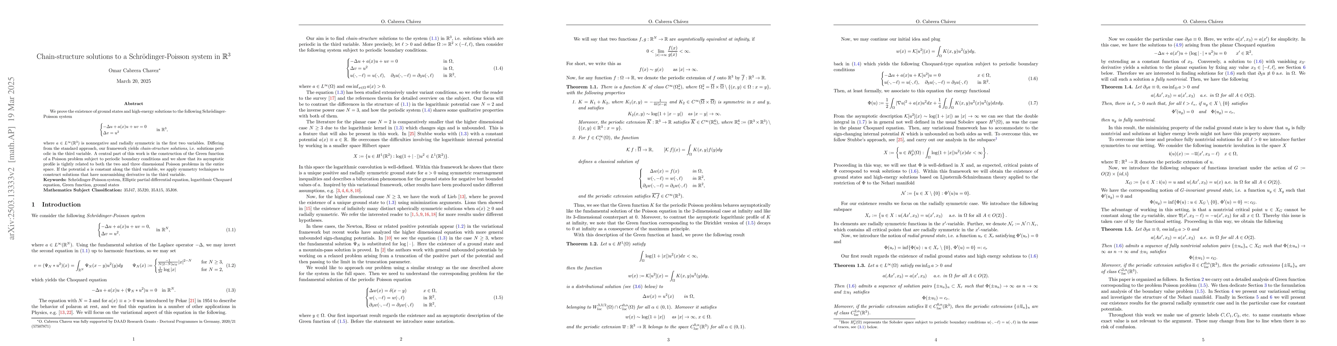 Thumbnail for Chain-structure solutions to a Schrödinger-Poisson system in
  $\mathbb{R}^3$