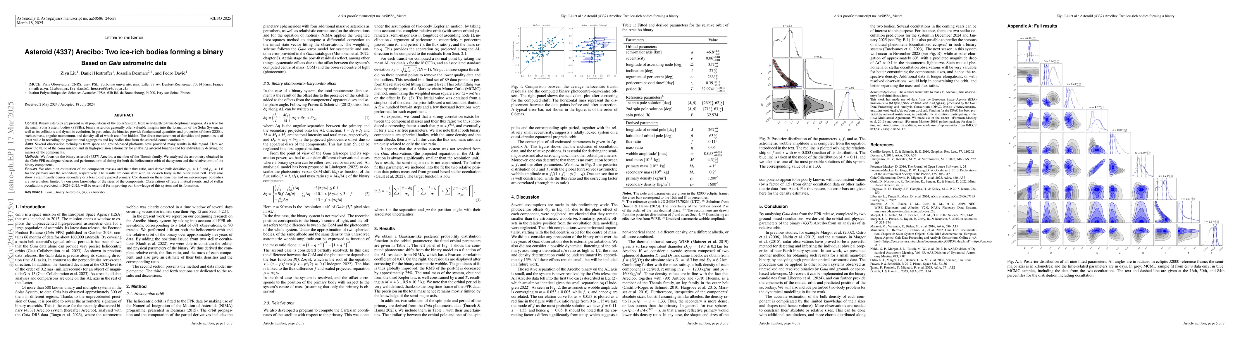 Thumbnail for Asteroid (4337) Arecibo: Two ice-rich bodies forming a binary -- Based
  on Gaia astrometric data