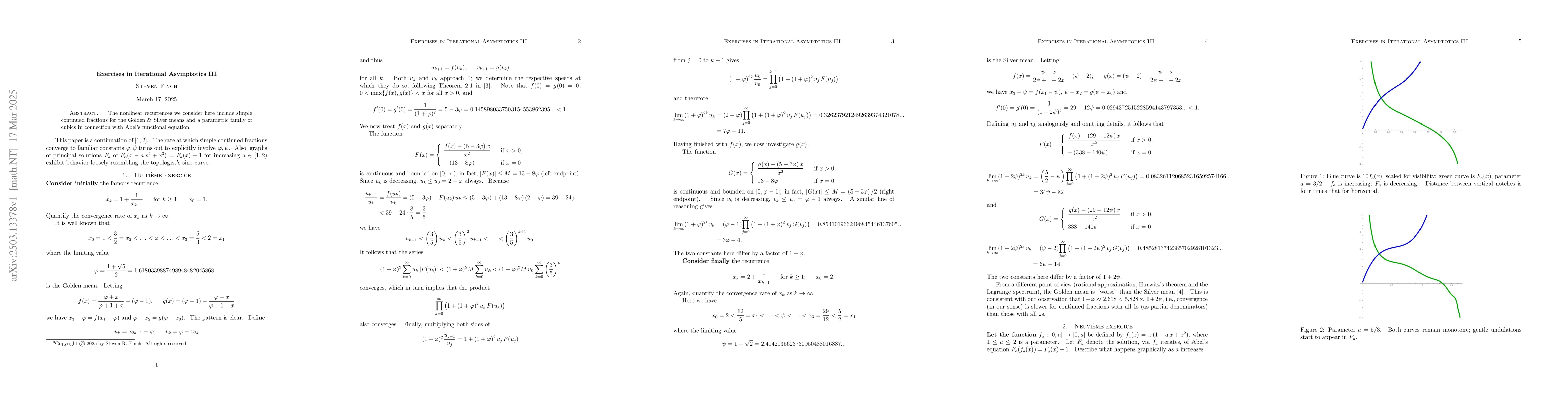 Thumbnail for Exercises in Iterational Asymptotics III