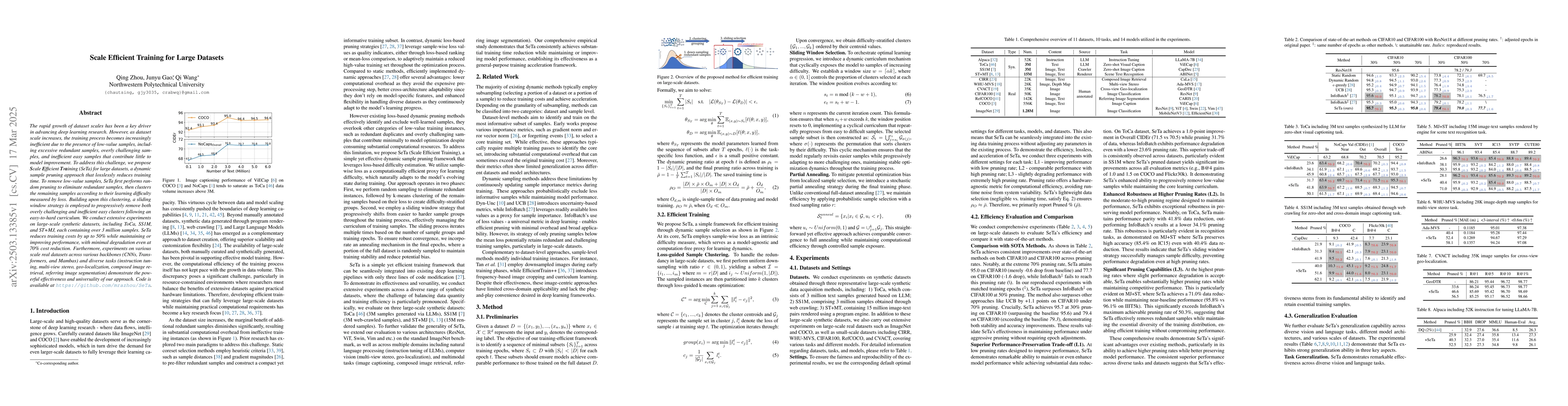 Thumbnail for Scale Efficient Training for Large Datasets
