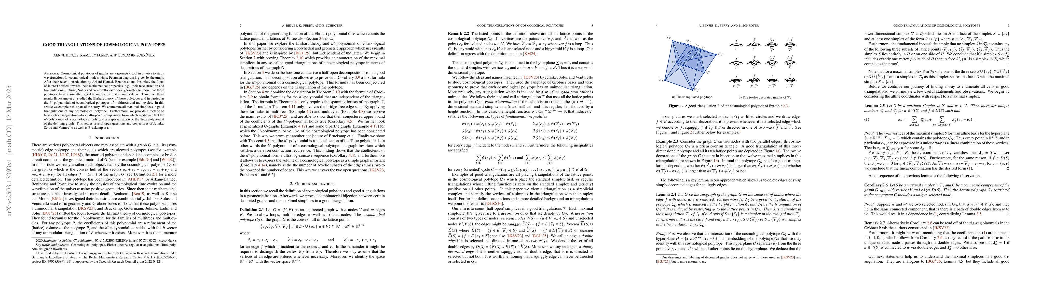Thumbnail for Good Triangulations of Cosmological Polytopes