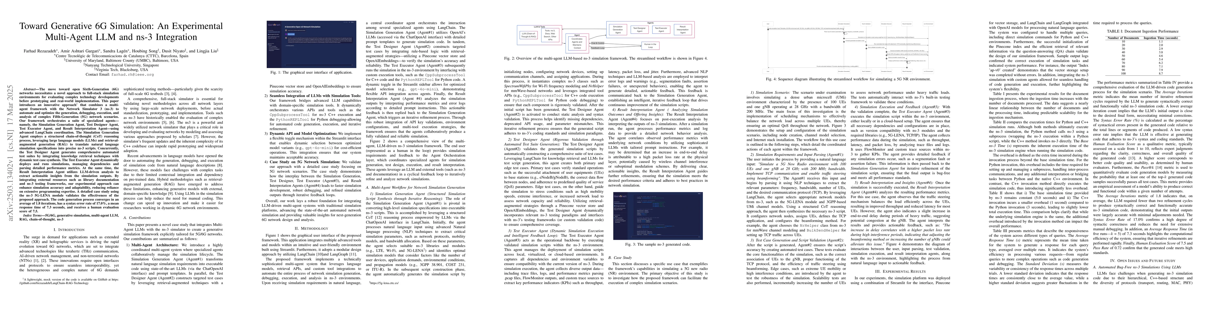 Thumbnail for Toward Generative 6G Simulation: An Experimental Multi-Agent LLM and
  ns-3 Integration