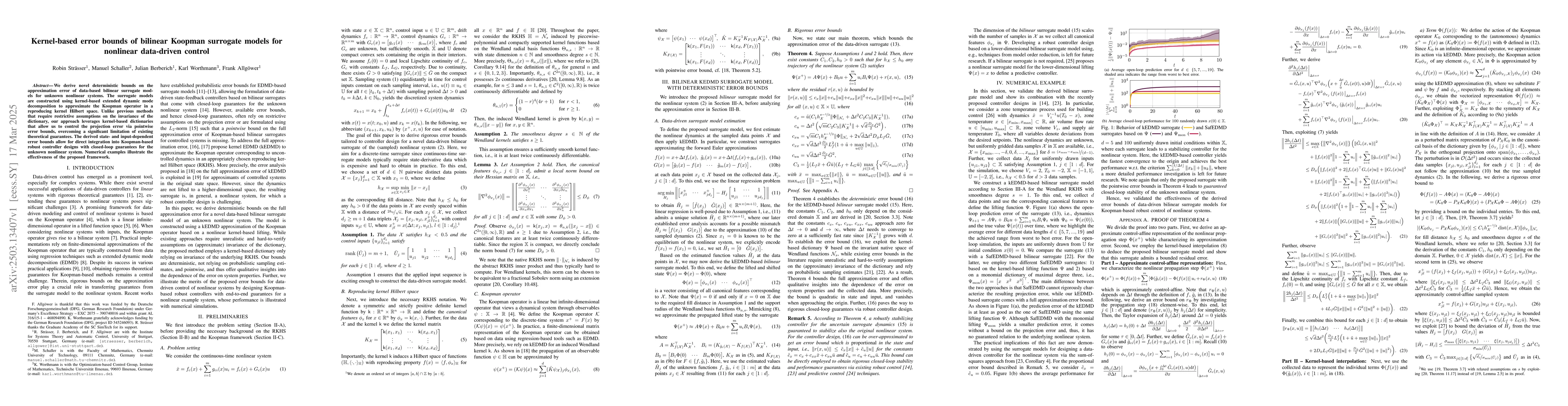 Thumbnail for Kernel-based error bounds of bilinear Koopman surrogate models for
  nonlinear data-driven control