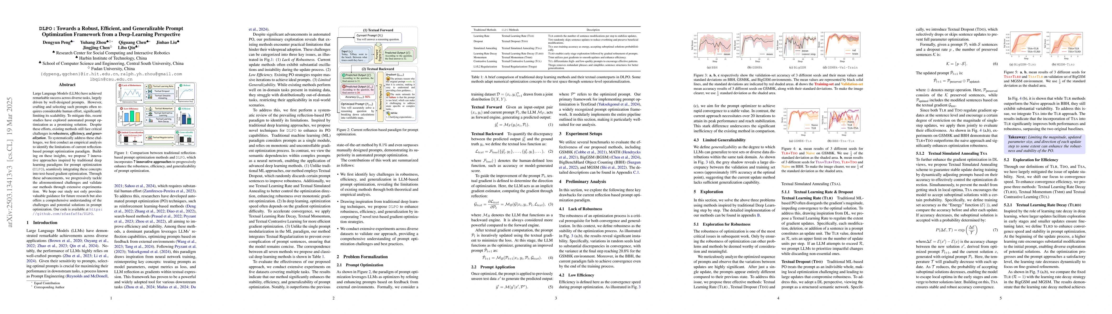 Thumbnail for DLPO: Towards a Robust, Efficient, and Generalizable Prompt Optimization
  Framework from a Deep-Learning Perspective