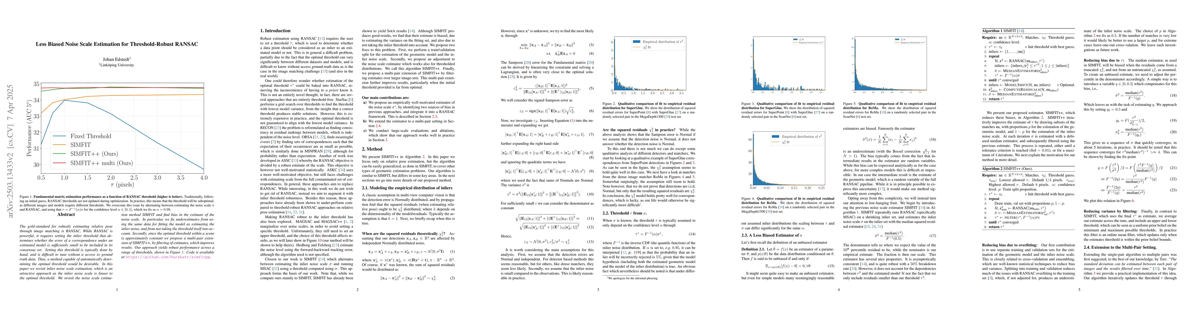Thumbnail for Less Biased Noise Scale Estimation for Threshold-Robust RANSAC