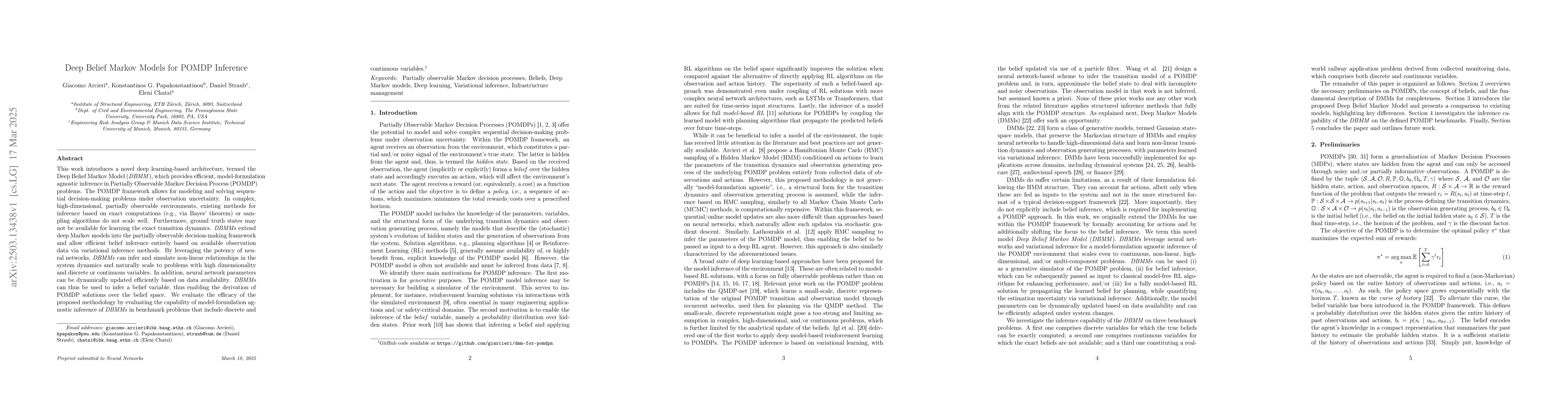 Thumbnail for Deep Belief Markov Models for POMDP Inference