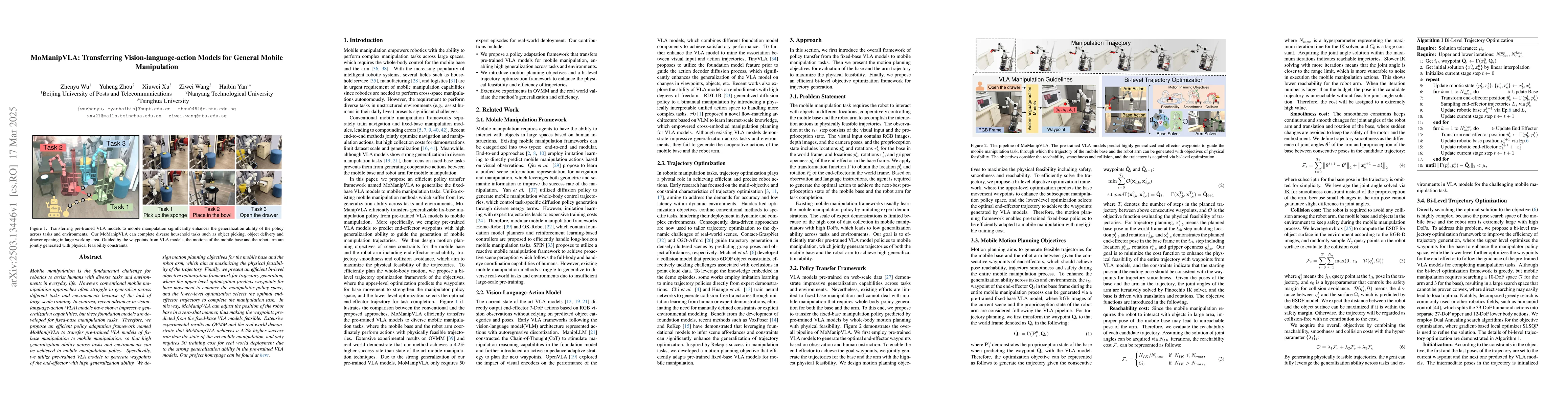Thumbnail for MoManipVLA: Transferring Vision-language-action Models for General
  Mobile Manipulation