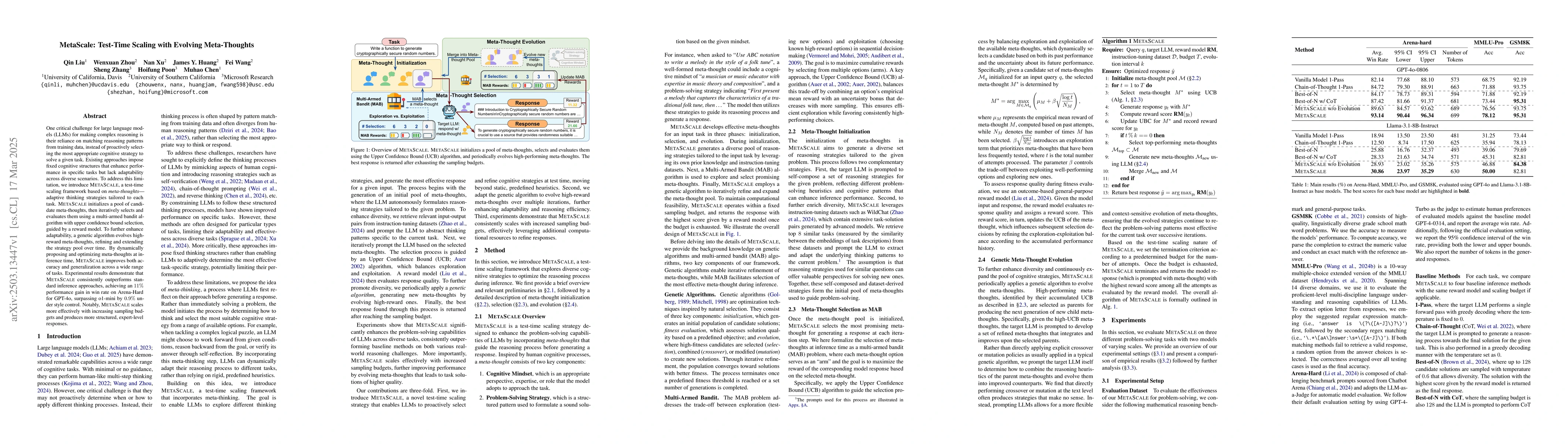 Thumbnail for MetaScale: Test-Time Scaling with Evolving Meta-Thoughts
