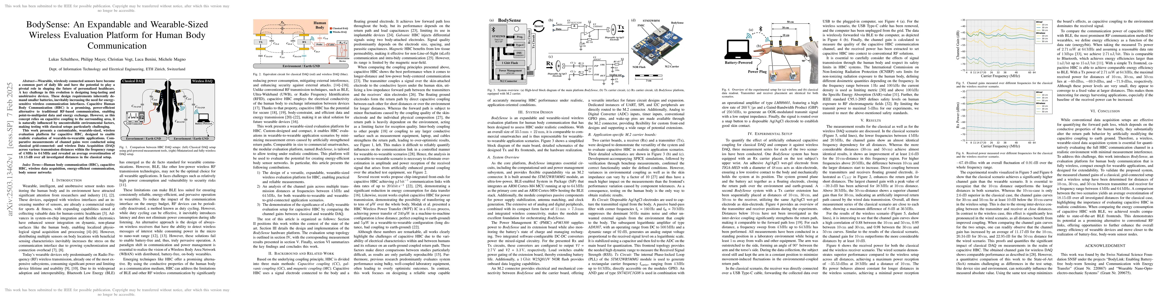 Thumbnail for BodySense: An Expandable and Wearable-Sized Wireless Evaluation Platform
  for Human Body Communication