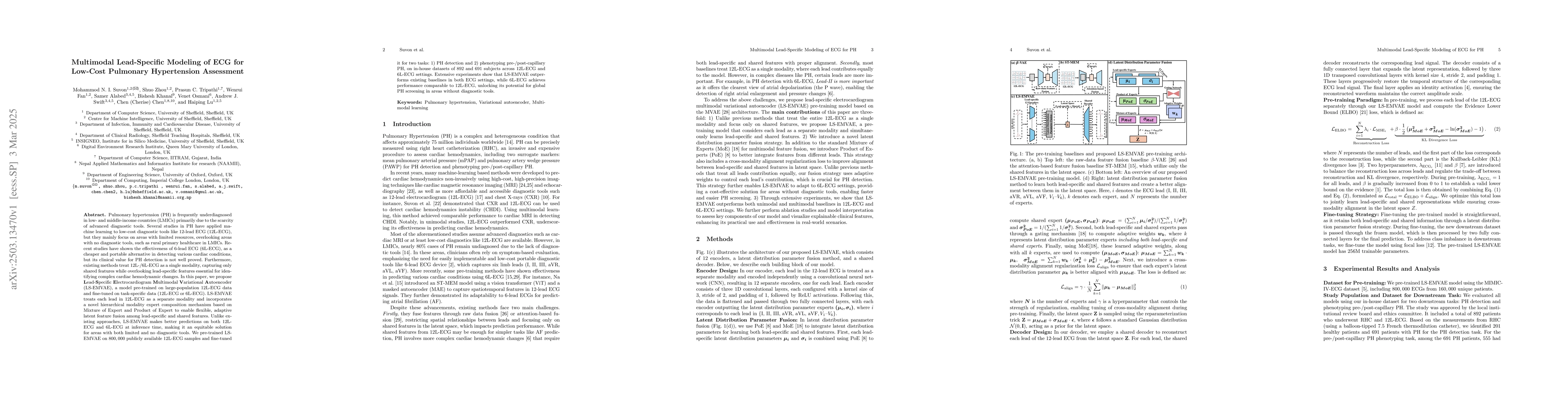 Thumbnail for Multimodal Lead-Specific Modeling of ECG for Low-Cost Pulmonary
  Hypertension Assessment