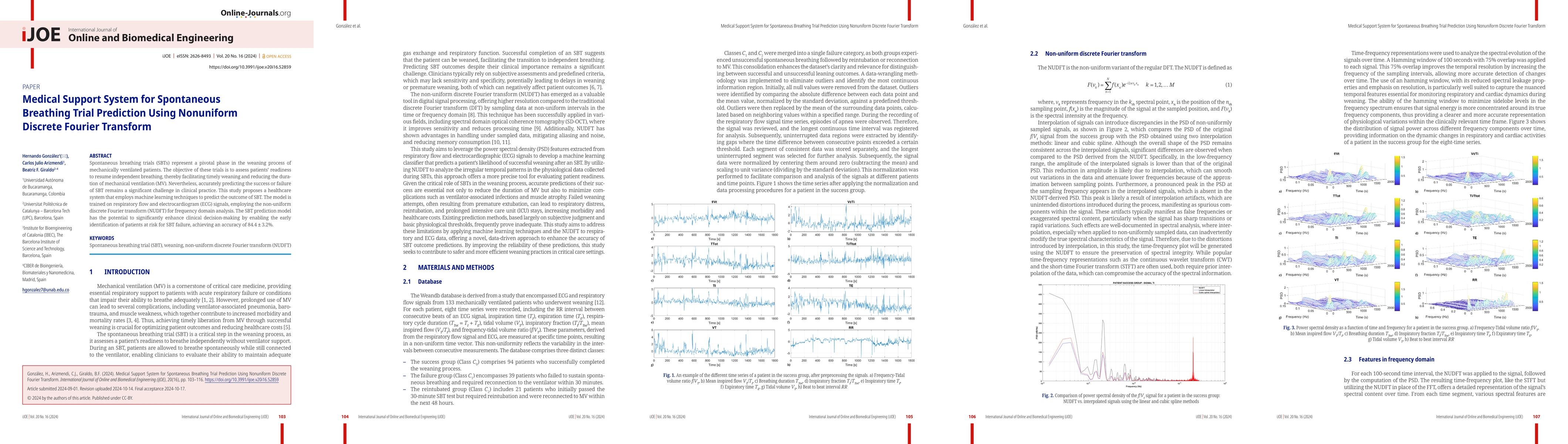 Thumbnail for Medical Support System for Spontaneous Breathing Trial Prediction Using
  Nonuniform Discrete Fourier Transform