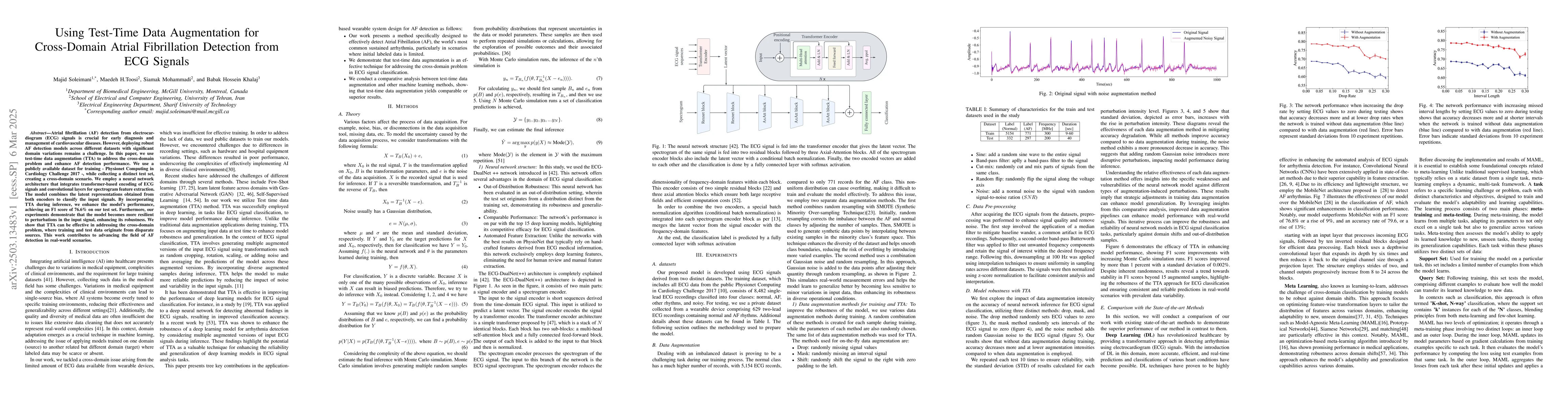 Thumbnail for Using Test-Time Data Augmentation for Cross-Domain Atrial Fibrillation
  Detection from ECG Signals