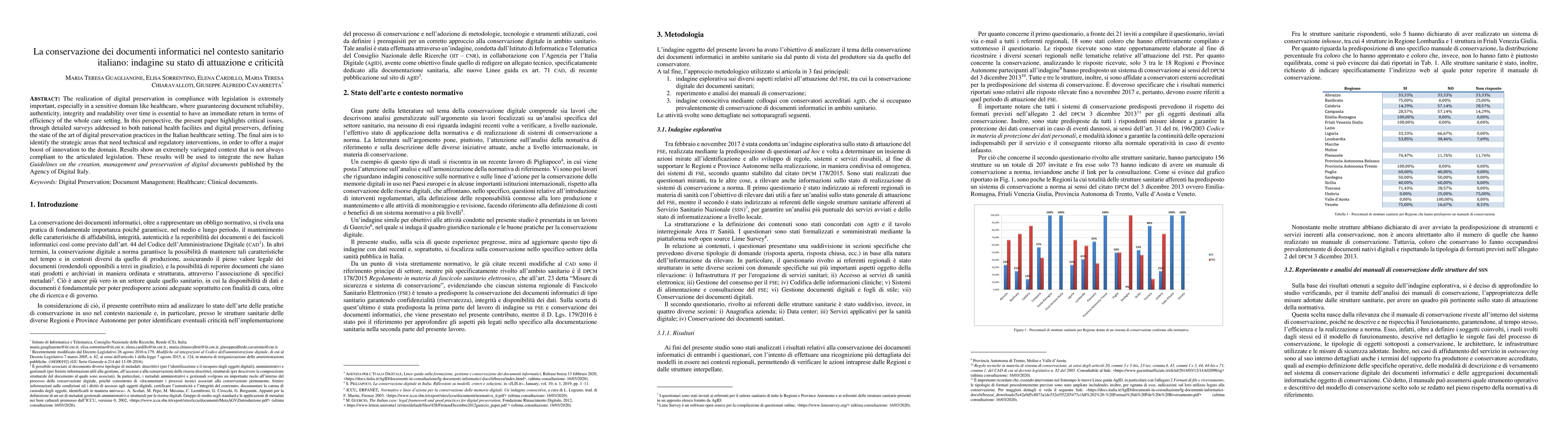 Thumbnail for La conservazione dei documenti informatici nel contesto sanitario
  italiano: indagine su stato di attuazione e criticità