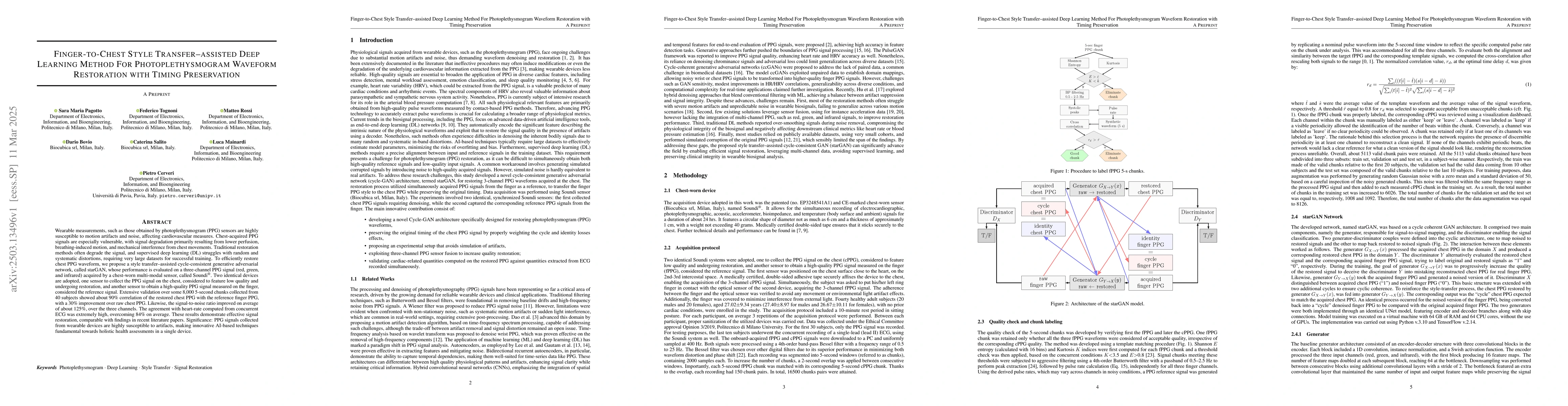 Thumbnail for Finger-to-Chest Style Transfer-assisted Deep Learning Method For
  Photoplethysmogram Waveform Restoration with Timing Preservation