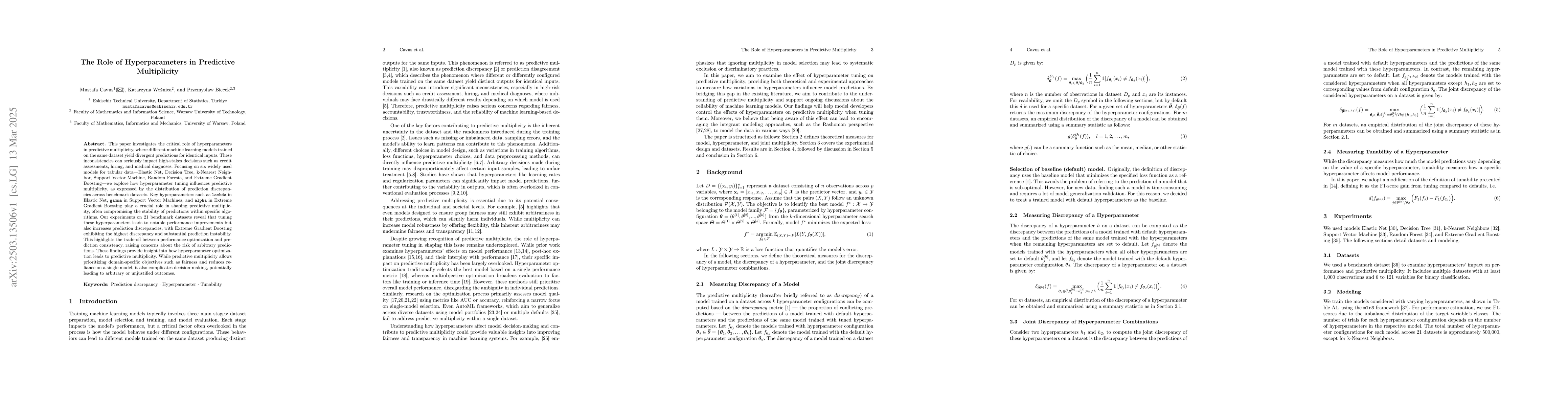 Thumbnail for The Role of Hyperparameters in Predictive Multiplicity