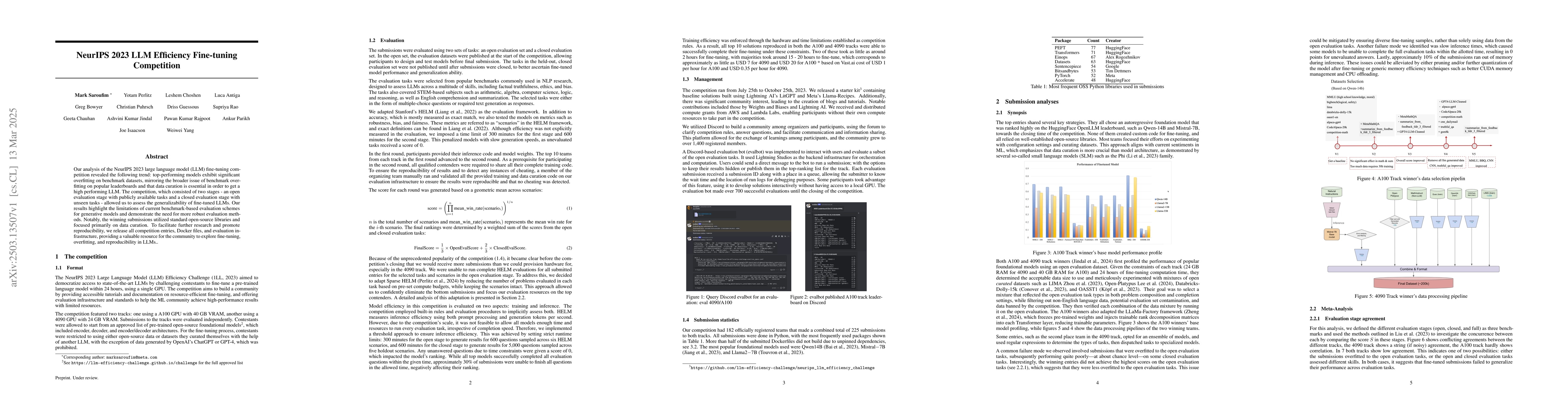 Thumbnail for NeurIPS 2023 LLM Efficiency Fine-tuning Competition