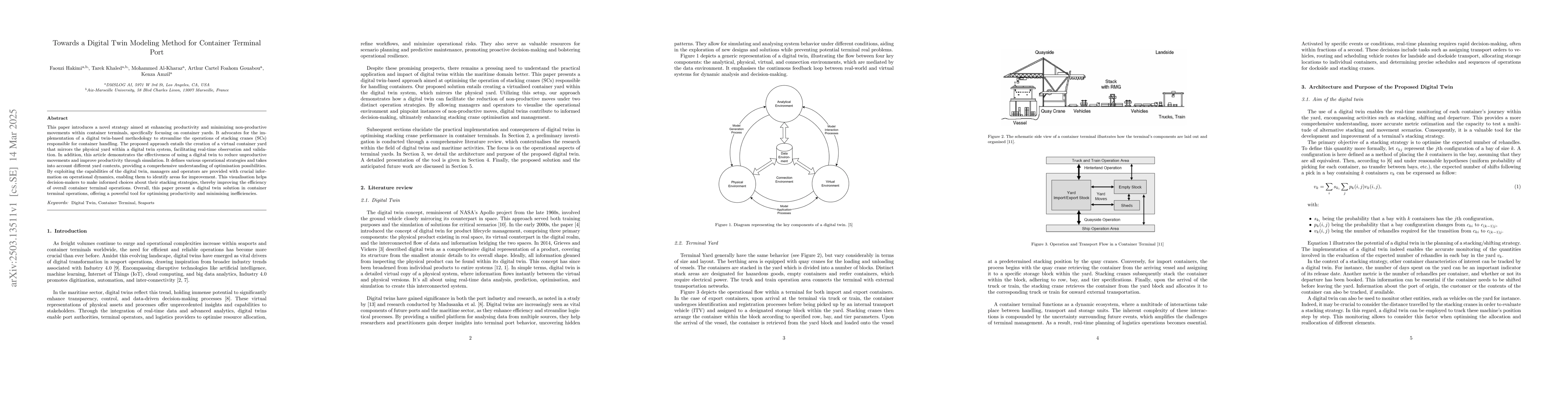 Thumbnail for Towards a Digital Twin Modeling Method for Container Terminal Port