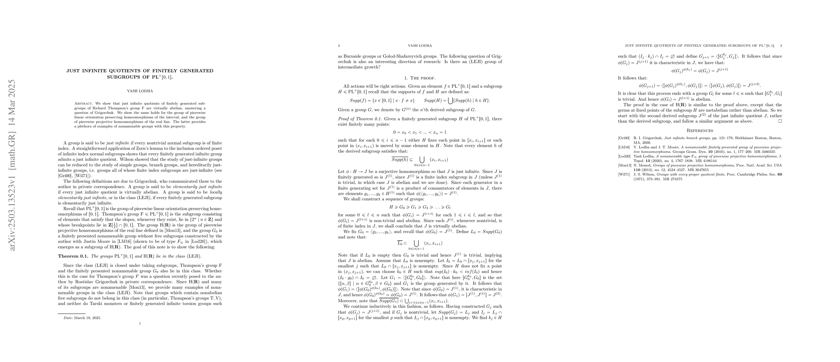 Thumbnail for Just infinite quotients of finitely generated subgroups of $PL^+[0,1]$