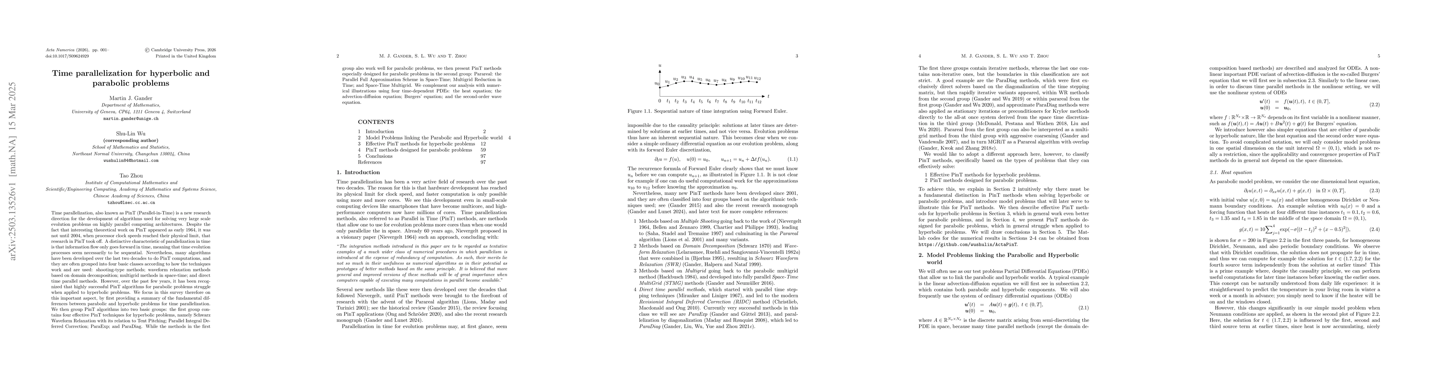Thumbnail for Time parallelization for hyperbolic and parabolic problems