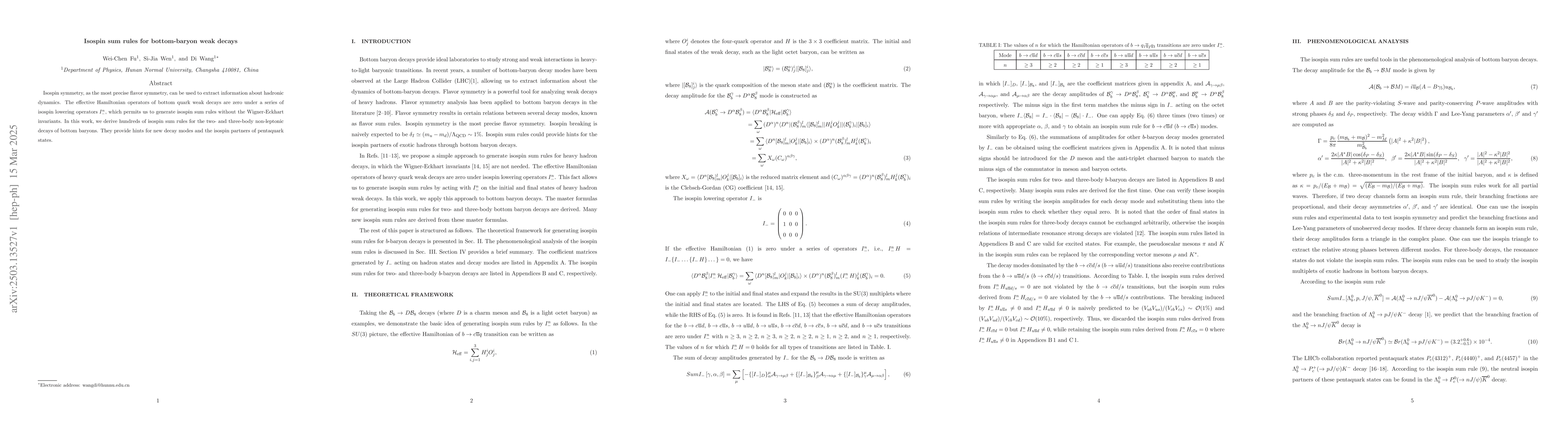 Thumbnail for Isospin sum rules for bottom-baryon weak decays