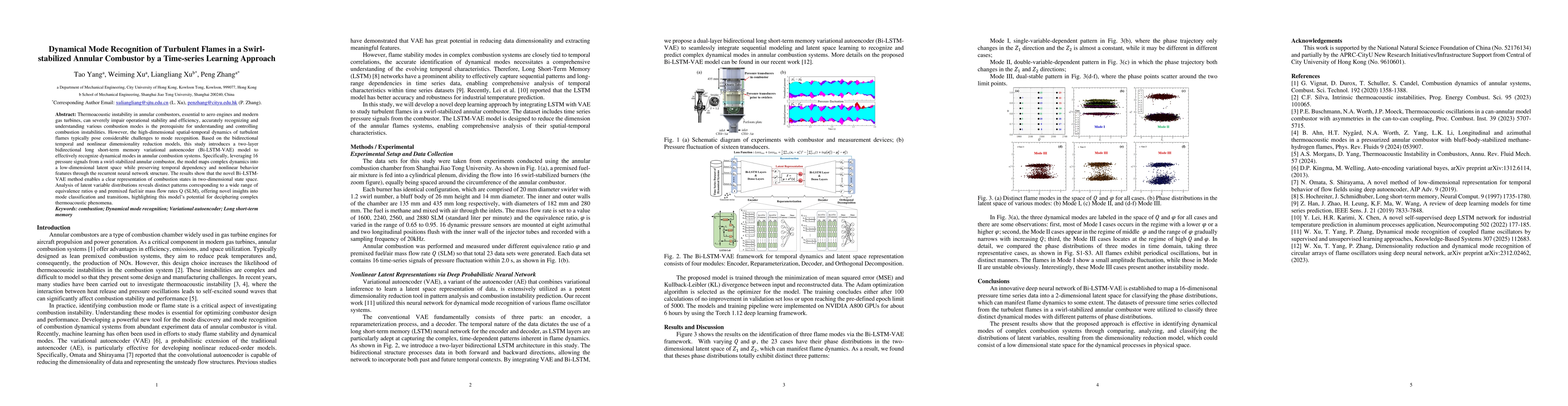 Thumbnail for Dynamical Mode Recognition of Turbulent Flames in a Swirl-stabilized
  Annular Combustor by a Time-series Learning Approach